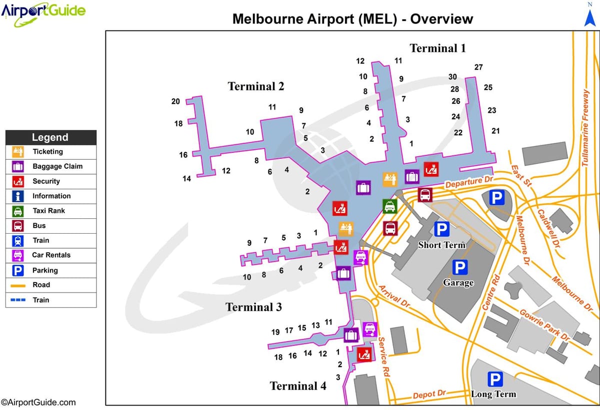 નકશો Tullamarine