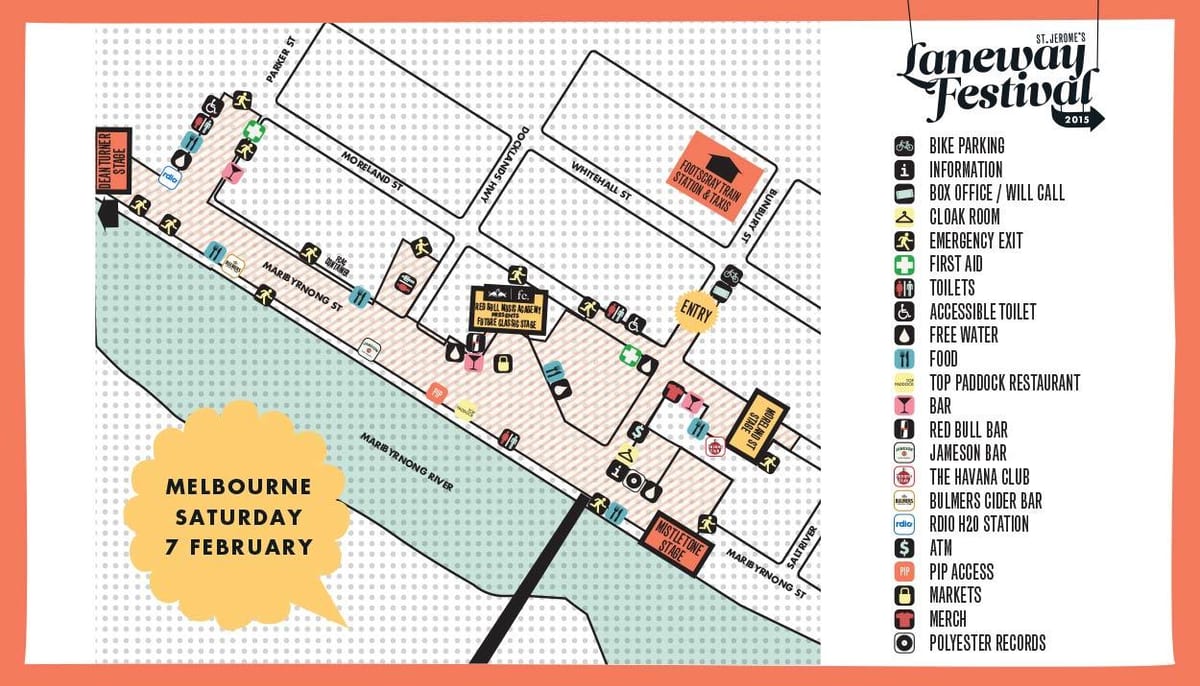 નકશો મેલબોર્ન laneways