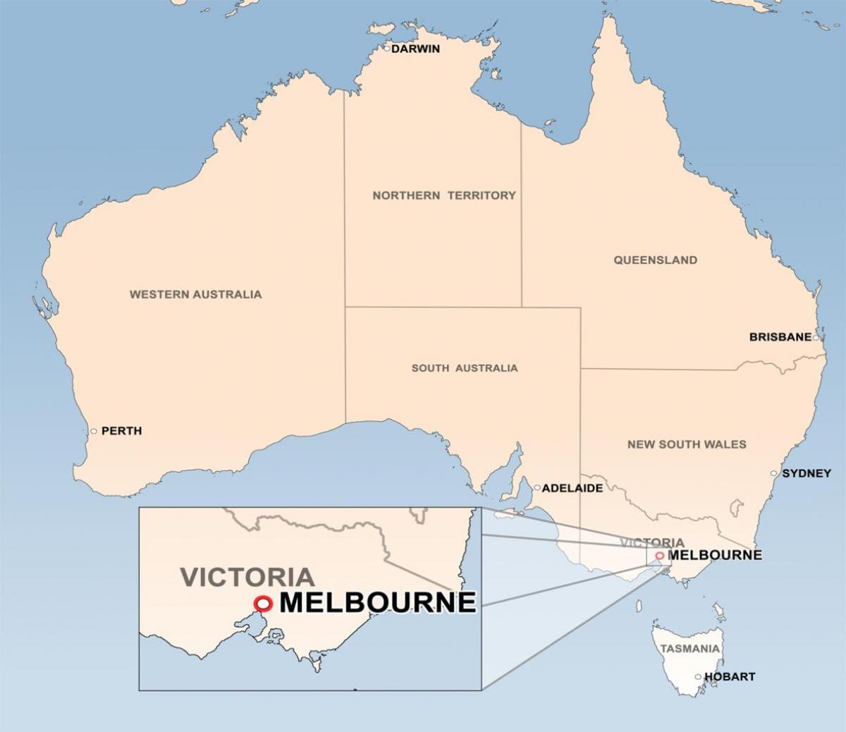નકશો મેલબોર્ન ઓસ્ટ્રેલિયા