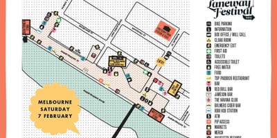 નકશો મેલબોર્ન laneways